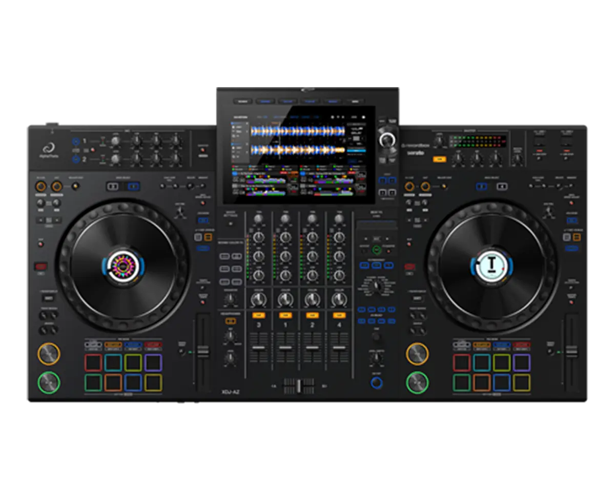 Pioneer XDJ-AZ DJ Controller üst görünümü, jog halkaları ve kontrol paneli detayları