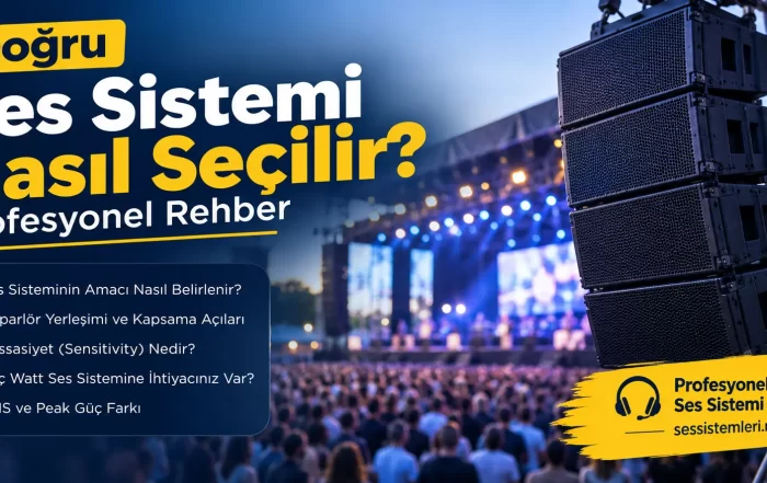 Doğru ses sistemi nasıl seçilir? Profesyonel ses sistemi seçimi, hoparlör yerleşimi ve ses sistemi kiralama rehberi.